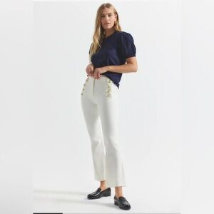 Derek Lam 10 Crosby Robertson Flare Hem Soft White Pants - 10